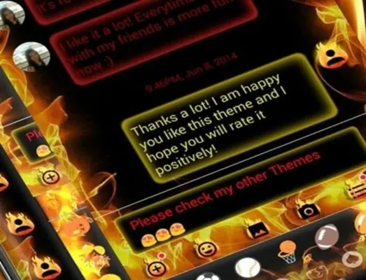 SMS Messages Flame Fire Theme android App screenshot 0