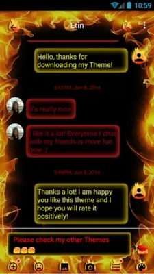 SMS Messages Flame Fire Theme android App screenshot 4